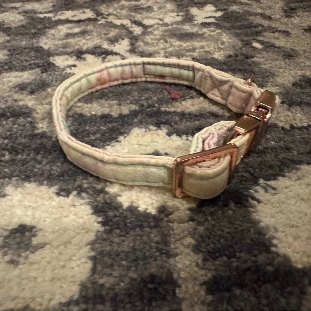 Pastel tie dye small dog collar